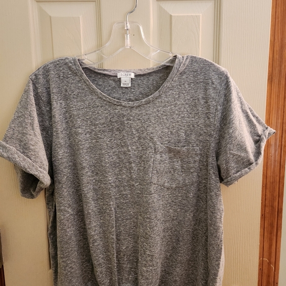 J Crew heather grey belly tie one pocket tshirt sz XL - Picture 7 of 9